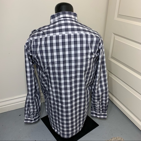 HAGGAR Minimalist Black White Check Casual Button Down Shirt Relax Fit Size 2XL - Picture 7 of 9